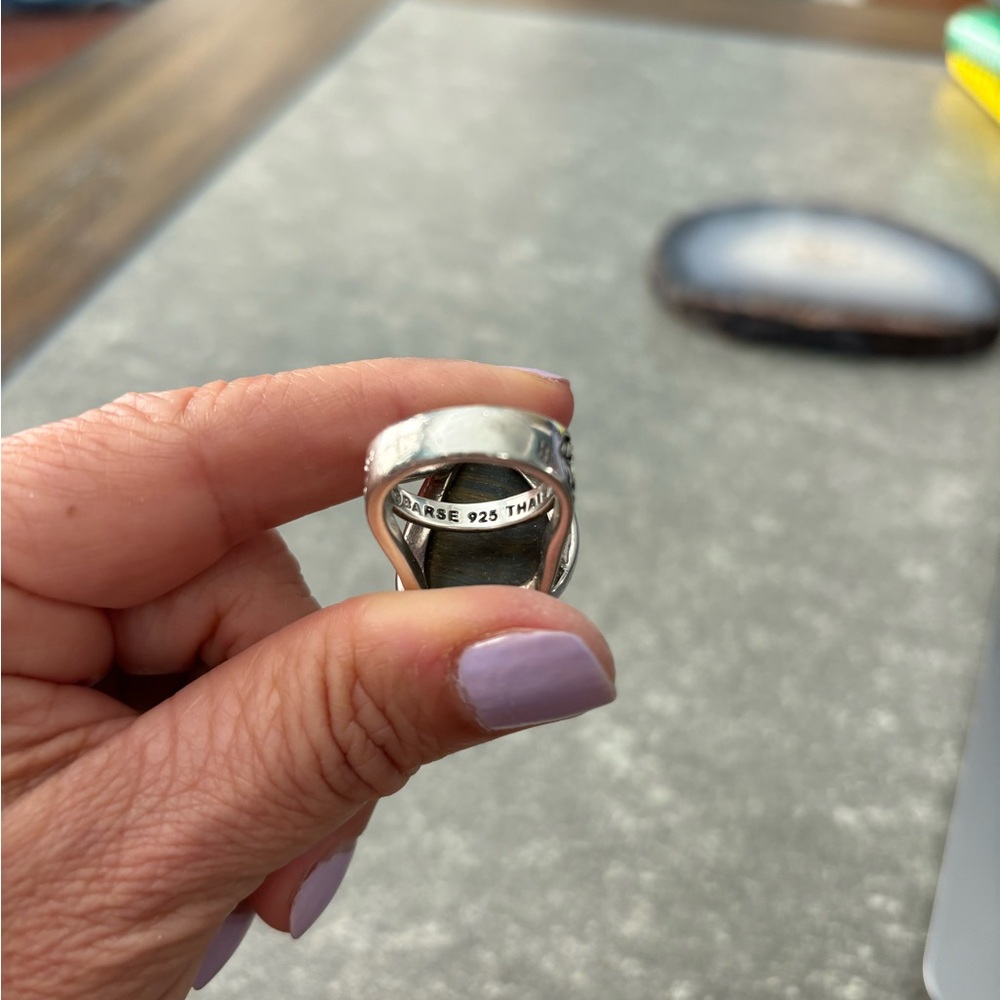 Barse 925 Sterling Silver tigers eye ring - Picture 5 of 8